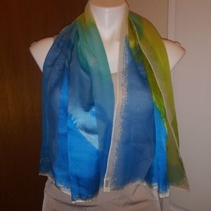 Vintage Vana blue and green scarf